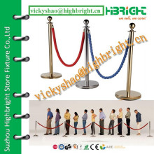 stainless steel crowd control rail with velvet rope